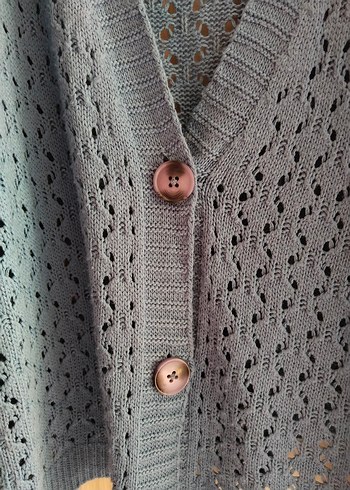 Trendyolmilla Mavi Ajurlu Triko Hırka - Görsel 8