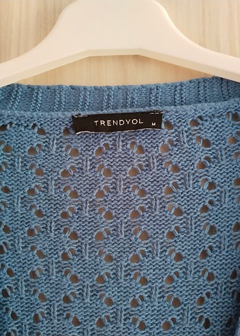 Trendyolmilla Mavi Ajurlu Triko Hırka - Görsel 3