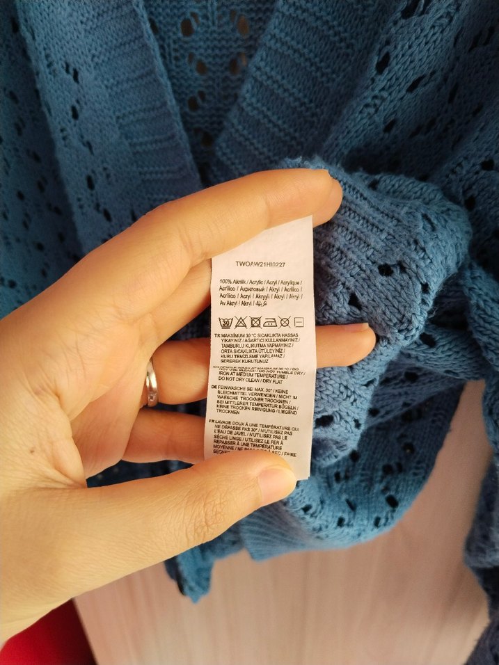 Trendyolmilla Mavi Ajurlu Triko Hırka - Görsel 4