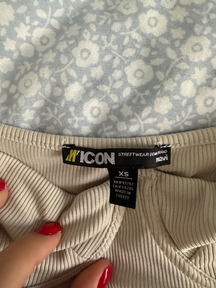 Bej Straplez Uzun Kollu Kadın Bluz - Görsel 2