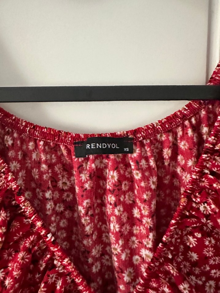 Kırmızı Drapeli Mini Günlük Elbise - Görsel 3