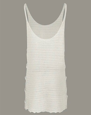 Beyaz plaj elbisesi - Görsel 5