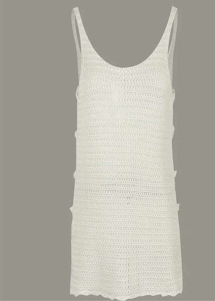 Beyaz plaj elbisesi - Görsel 4