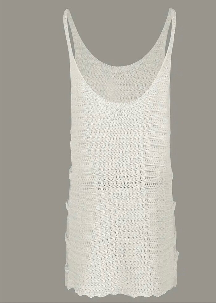 Beyaz plaj elbisesi - Görsel 5