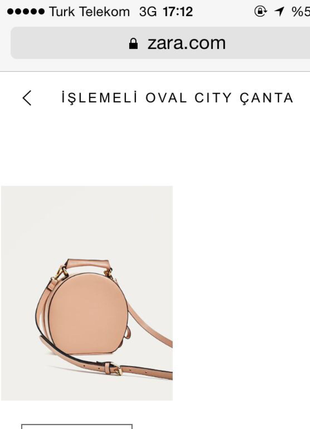 Zara Zara işlemeli oval cıty çanta 