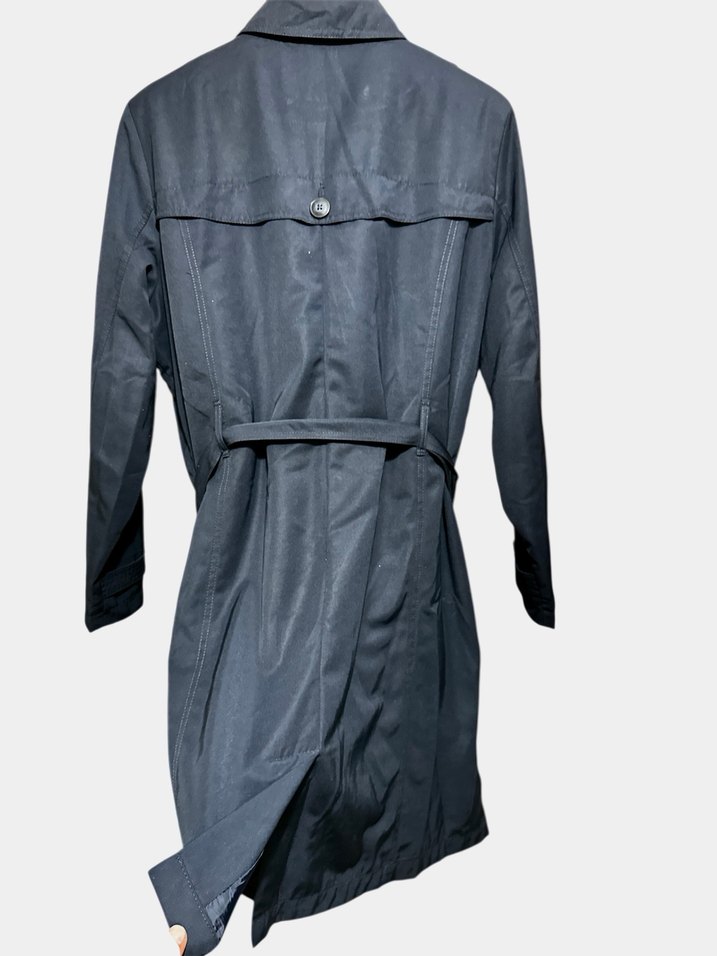 Lacivert Düğmeli Kadın Trençkot - Görsel 2