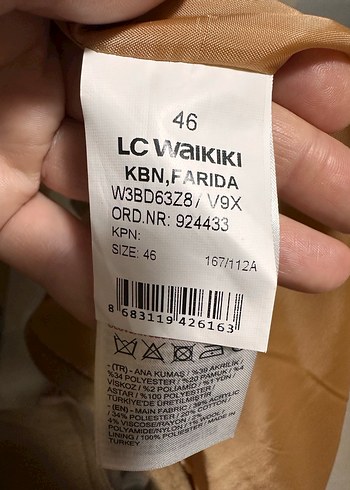 Düğmeli Camel Uzun Kaşe Kaban - Görsel 6