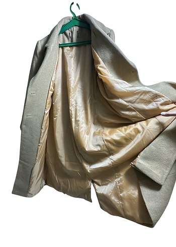 Düğmeli Camel Uzun Kaşe Kaban - Görsel 5