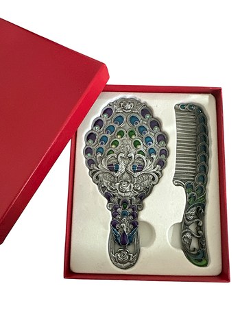 Özel İşlemeli Ayna Tarak Hediyelik Set