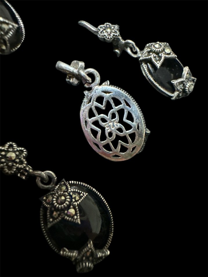 OLTU TAŞI OTANTİK GÜMÜŞ TAKI SETİ - Görsel 2