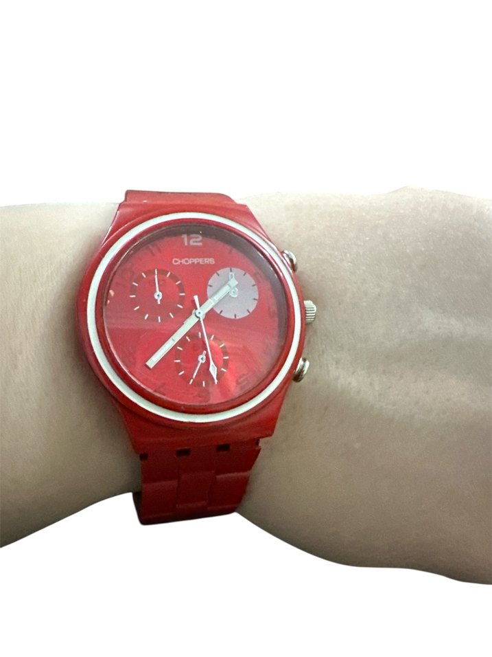 CHOPPERS KIRMIZI SWATCH MODEL SPOR SAAT - Görsel 5