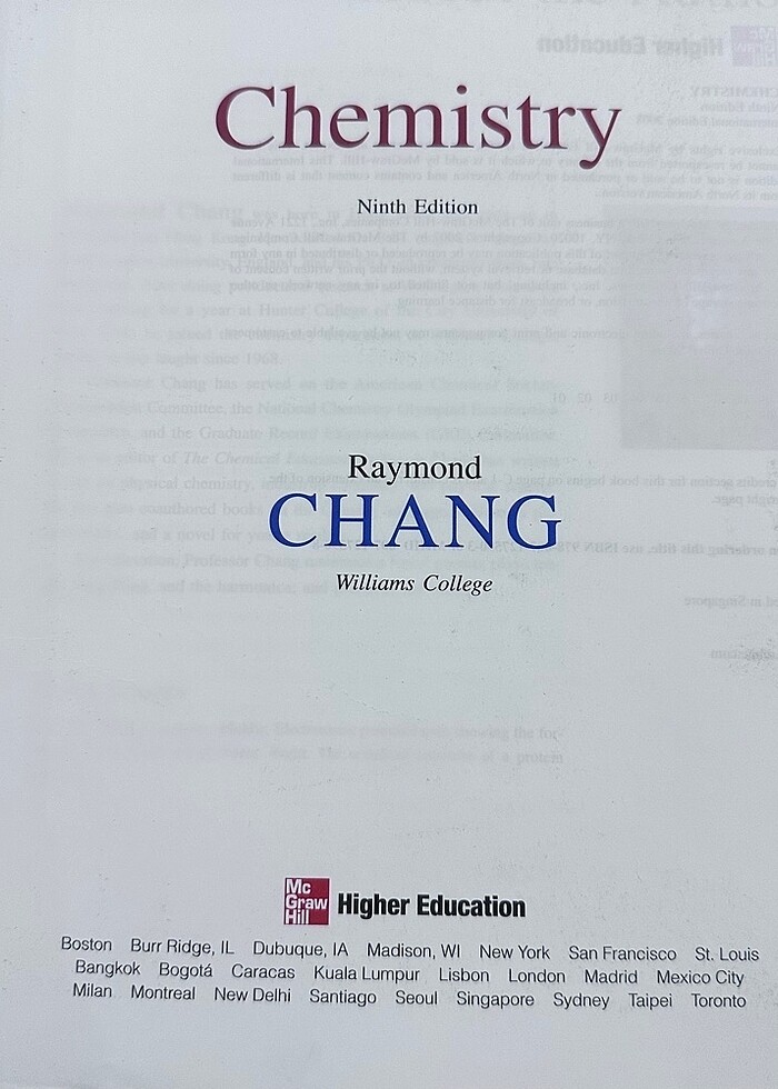 Raymond Chang Chemistry Ninth Edition - Görsel 2