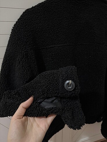 xs Beden siyah Renk Bershka yünlü ceket