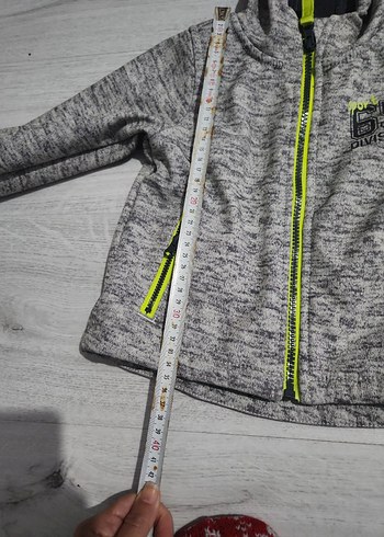 Gri Kapüşonlu Fermuarlı Erkek Bebek ceketi - Görsel 7