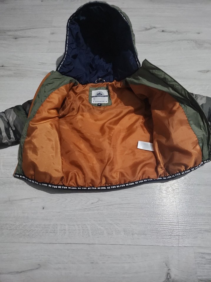 Kapüşonlu Kamuflaj Desenli Erkek Bebek Mont - Görsel 4