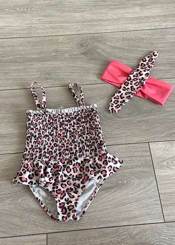Leopar Desenli Kız Çocuk Mayo ve Bikini Takımı