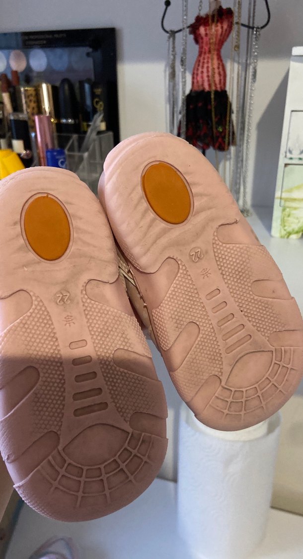 Kız Çocuk Pembe Desenli Cırt Cırtlı Spor Ayakkabı - Görsel 5