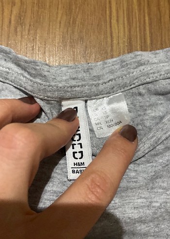 Gri Uzun Kollu Basic Tişört - Görsel 2