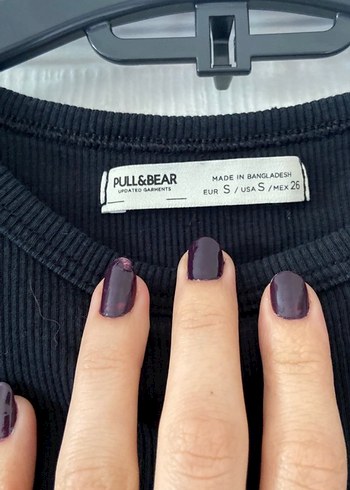 Siyah Kısa Kollu Crop Top - Görsel 2