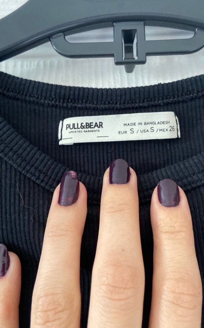 Siyah Kısa Kollu Crop Top - Görsel 2