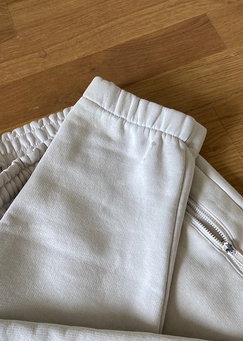 Kadın Gri Rahat Kesim Keten Eşofman Altı - Görsel 7