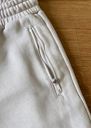 Kadın Gri Rahat Kesim Keten Eşofman Altı - Görsel 3