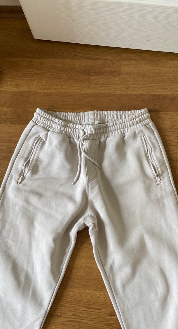 Kadın Gri Rahat Kesim Keten Eşofman Altı - Görsel 2