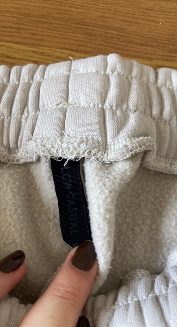 Kadın Gri Rahat Kesim Keten Eşofman Altı - Görsel 4