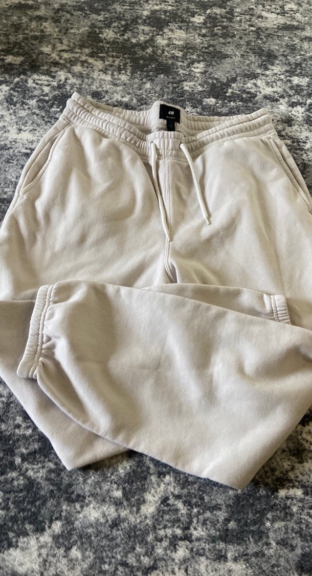 Beyaz Rahat Kesim Kadın Eşofman Altı - Görsel 5