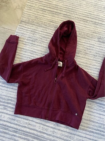 xs Beden bordo Renk Pull and bear kapşonlu hırka