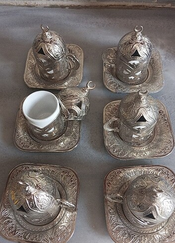 Bakır 6 lı fincan takımı