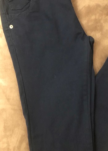 Düğmeli Lacivert Kız çocuk Kot Pantolon - Görsel 5