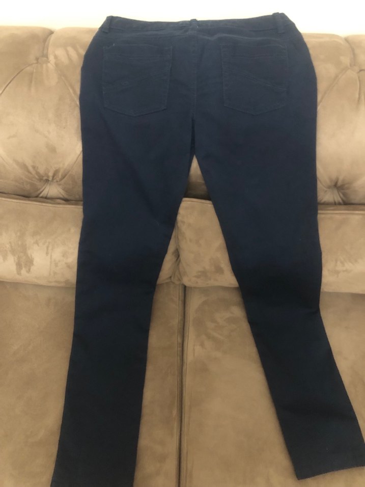 Düğmeli Lacivert Kız çocuk Kot Pantolon - Görsel 2