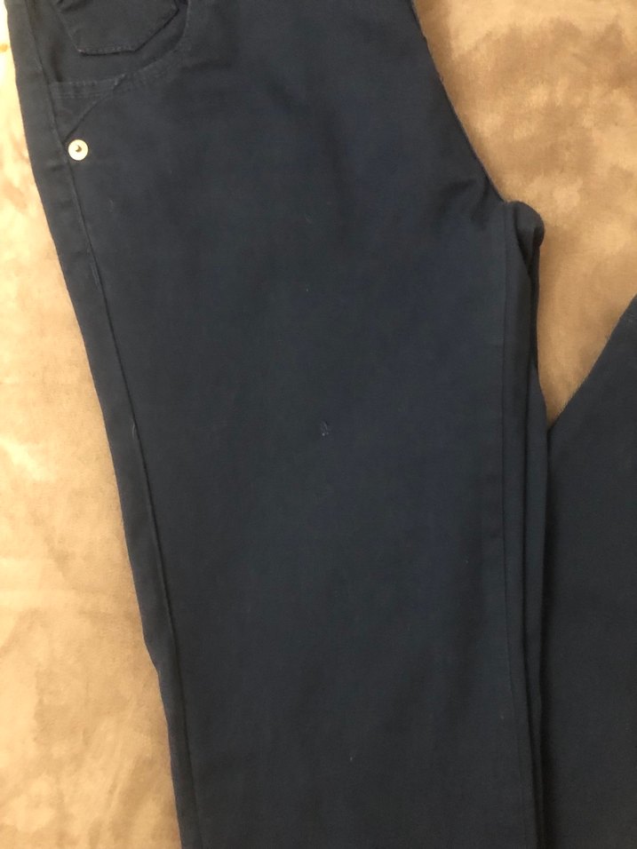 Düğmeli Lacivert Kız çocuk Kot Pantolon - Görsel 5