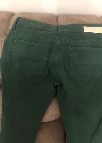 Kadın Koyu Yeşil Normal Boy Kot Pantolon - Görsel 3