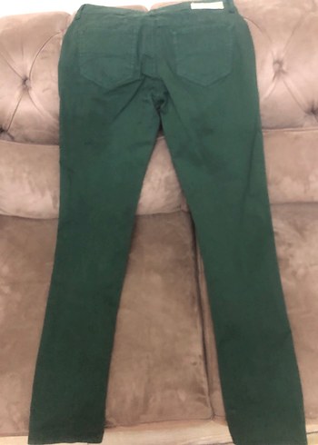 Kadın Koyu Yeşil Normal Boy Kot Pantolon - Görsel 2