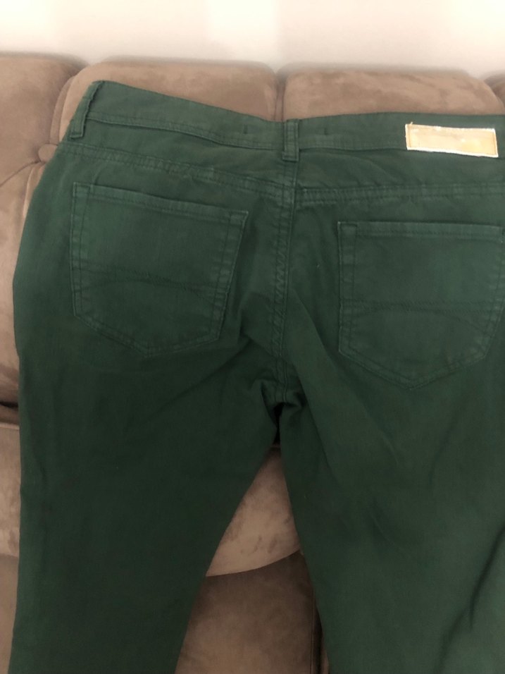 Kadın Koyu Yeşil Normal Boy Kot Pantolon - Görsel 3