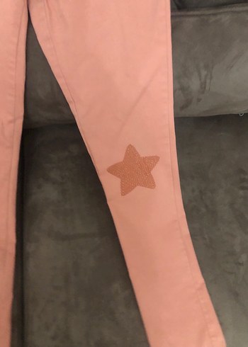 Kız Çocuk Pembe Düğmeli Pantolon - Görsel 5