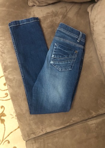 Kız çocuk Lacivert Normal Kesim Kot Pantolon - Görsel 4