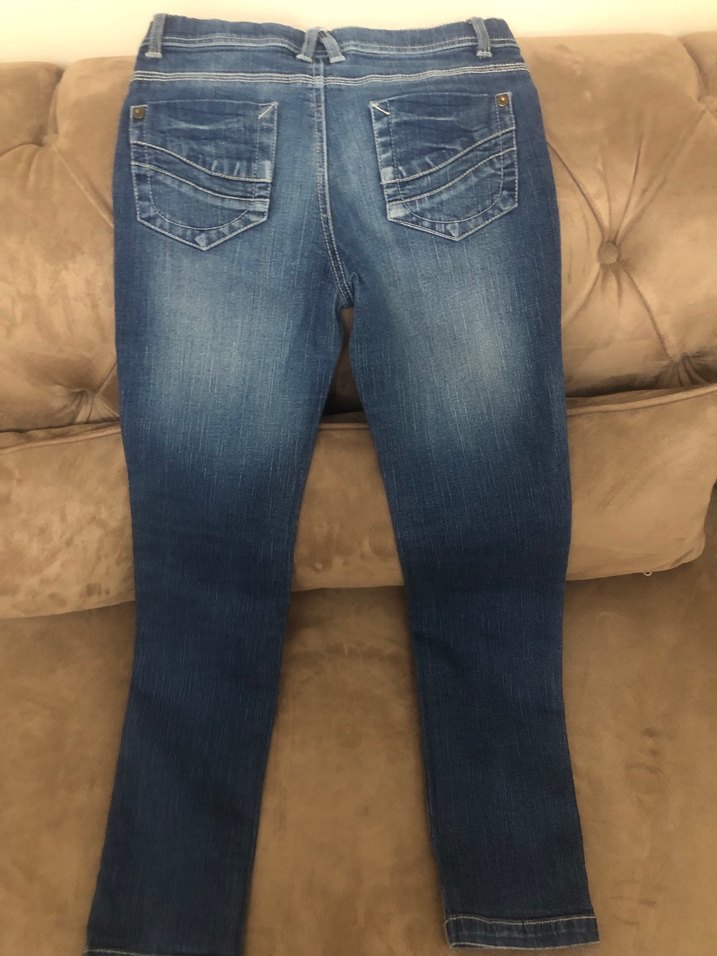 Kız çocuk Lacivert Normal Kesim Kot Pantolon - Görsel 2