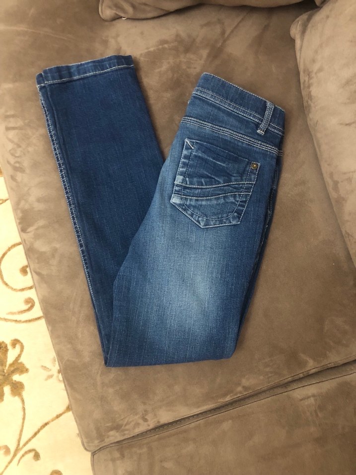 Kız çocuk Lacivert Normal Kesim Kot Pantolon - Görsel 4