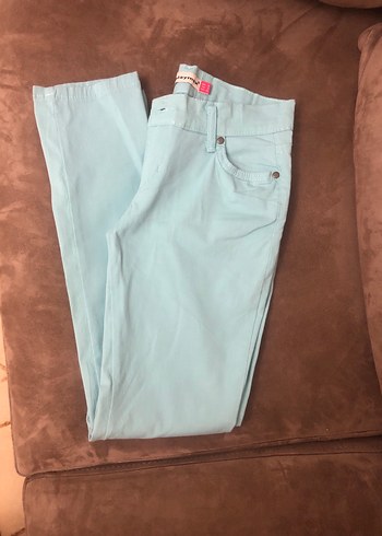 Mint  Pastel Denim Kadın Pantolon - Görsel 4