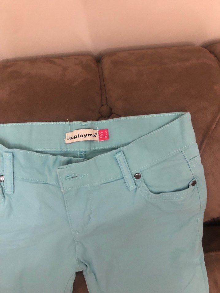 Mint  Pastel Denim Kadın Pantolon - Görsel 2