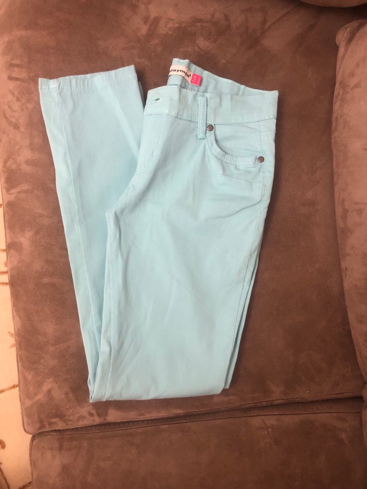 Mint  Pastel Denim Kadın Pantolon - Görsel 4