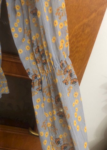 Bohem V Yaka Uzun Kollu Bağlamalı Bluz - Görsel 2