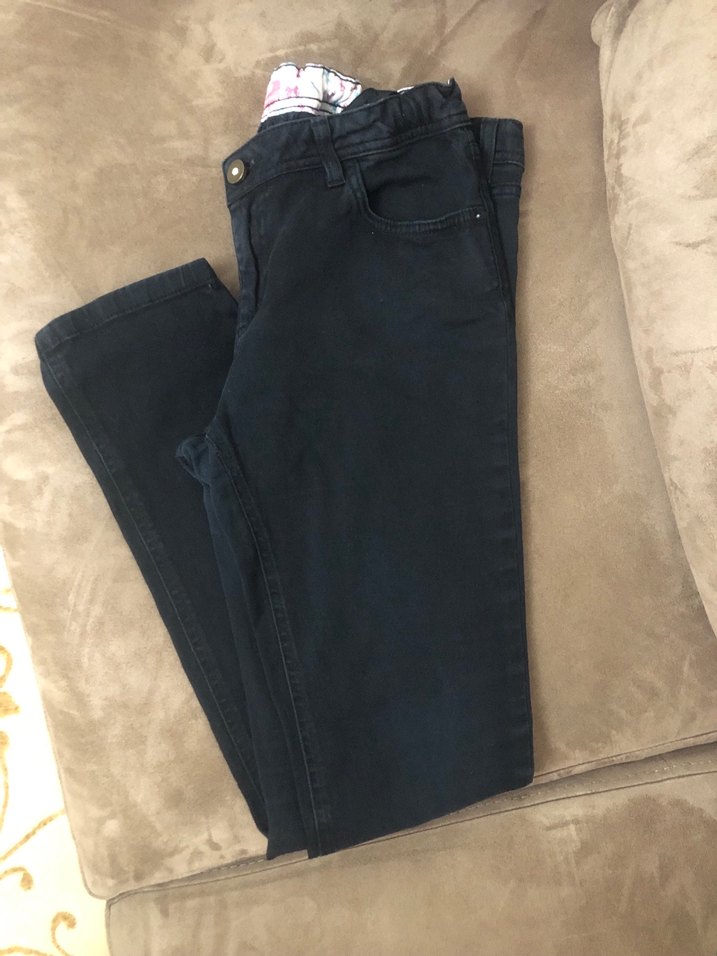 Kız çocuk Siyah Normal Boy Denim Jean - Görsel 5