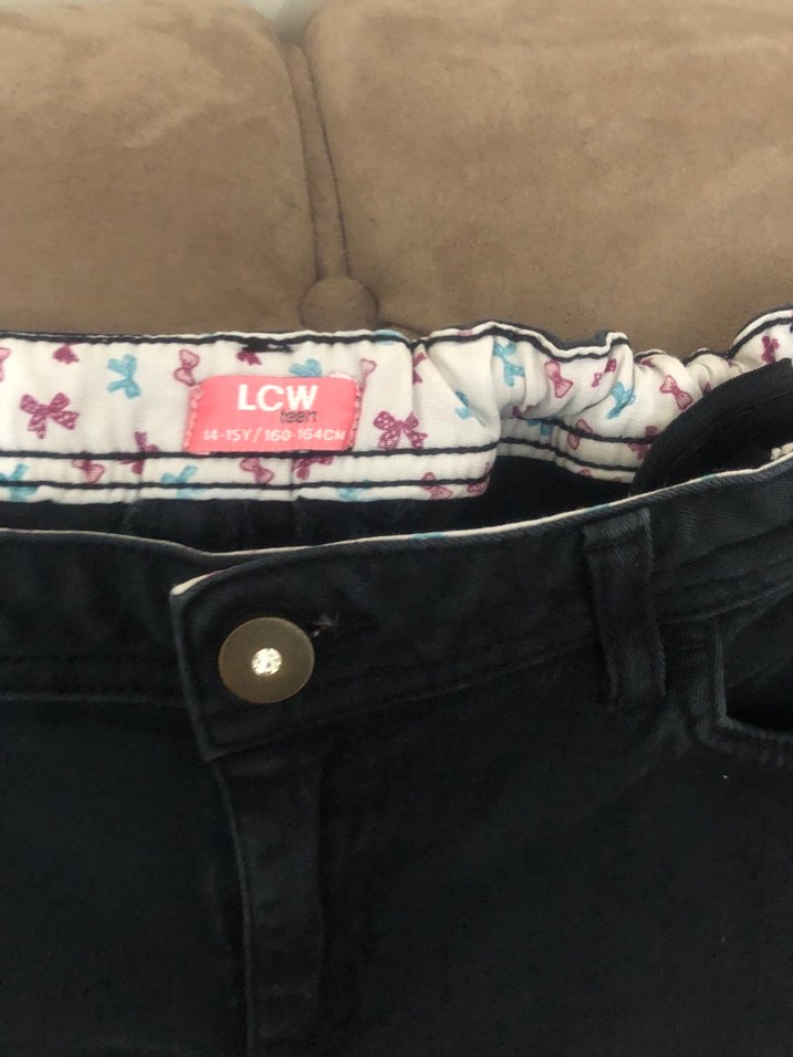 Kız çocuk Siyah Normal Boy Denim Jean - Görsel 4