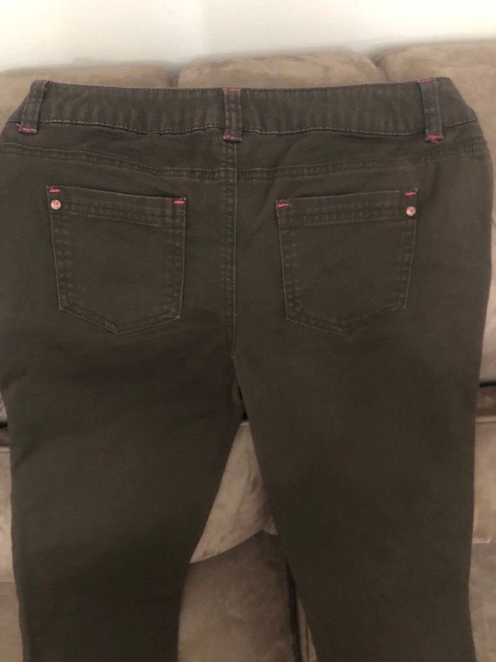 Kız Çocuk Kahverengi Düğmeli Kot Pantolon - Görsel 3