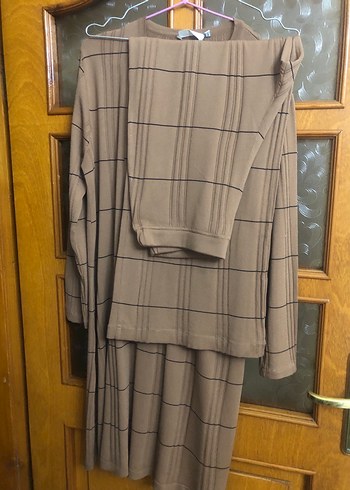 Sütlü kahve Uzun Kollu Triko Takım - Görsel 5