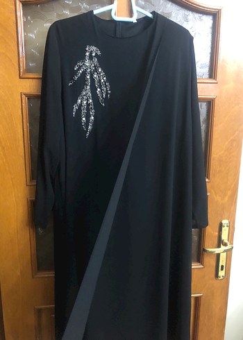 Uzun Siyah taş işleme detaylı Kadın abiye tunik - Görsel 8